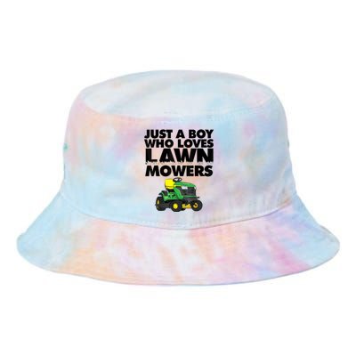 Just A Boy Who Loves Lawn Mowers Tie Dye Newport Bucket Hat