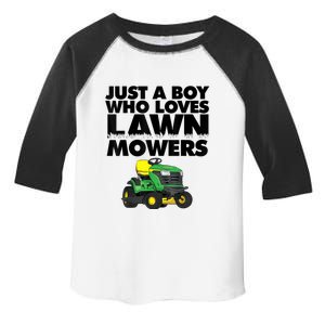 Just A Boy Who Loves Lawn Mowers Toddler Fine Jersey T-Shirt