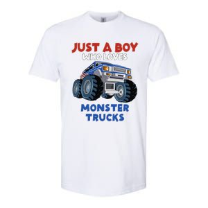 Just A Boy Who Loves Monster Trucks Funny Monster Truck Softstyle CVC T-Shirt