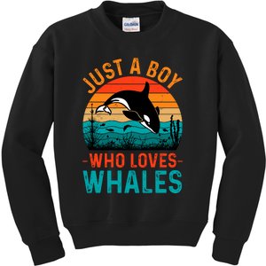 Just A Boy Who Loves Whales Kids Sweatshirt