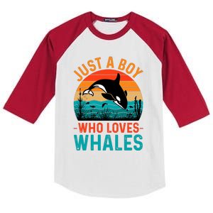 Just A Boy Who Loves Whales Kids Colorblock Raglan Jersey