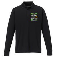 Just A Boy Who Loves Garbage Trucks Trash Truck Performance Long Sleeve Polo