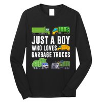 Just A Boy Who Loves Garbage Trucks Trash Truck Long Sleeve Shirt