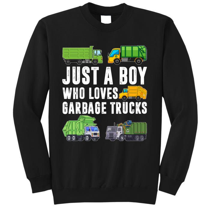 Just A Boy Who Loves Garbage Trucks Trash Truck Sweatshirt