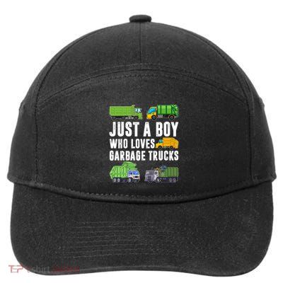 Just A Boy Who Loves Garbage Trucks Trash Truck 7-Panel Snapback Hat