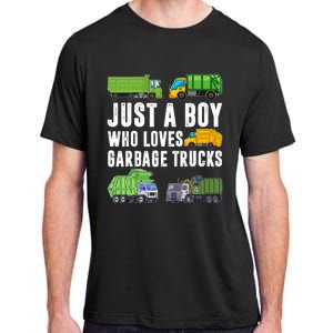 Just A Boy Who Loves Garbage Trucks Trash Truck Adult ChromaSoft Performance T-Shirt