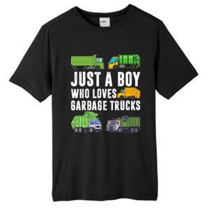 Just A Boy Who Loves Garbage Trucks Trash Truck Tall Fusion ChromaSoft Performance T-Shirt