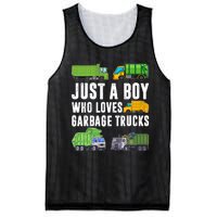 Just A Boy Who Loves Garbage Trucks Trash Truck Mesh Reversible Basketball Jersey Tank