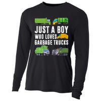 Just A Boy Who Loves Garbage Trucks Trash Truck Cooling Performance Long Sleeve Crew