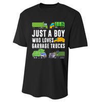 Just A Boy Who Loves Garbage Trucks Trash Truck Performance Sprint T-Shirt