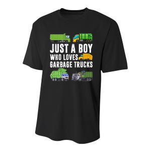 Just A Boy Who Loves Garbage Trucks Trash Truck Youth Performance Sprint T-Shirt