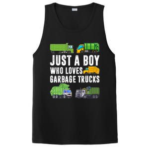 Just A Boy Who Loves Garbage Trucks Trash Truck PosiCharge Competitor Tank