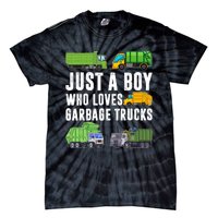 Just A Boy Who Loves Garbage Trucks Trash Truck Tie-Dye T-Shirt