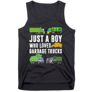 Just A Boy Who Loves Garbage Trucks Trash Truck Tank Top