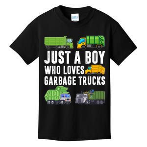 Just A Boy Who Loves Garbage Trucks Trash Truck Kids T-Shirt