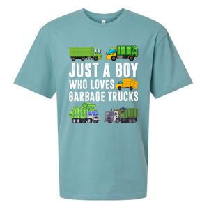 Just A Boy Who Loves Garbage Trucks Trash Truck Sueded Cloud Jersey T-Shirt