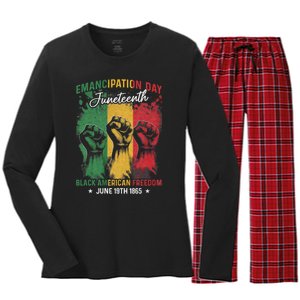 Juneteenth African Black American Freedom Day Women's Long Sleeve Flannel Pajama Set 