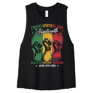 Juneteenth African Black American Freedom Day Women's Racerback Cropped Tank