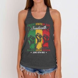 Juneteenth African Black American Freedom Day Women's Knotted Racerback Tank