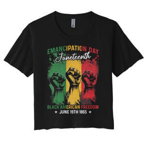 Juneteenth African Black American Freedom Day Women's Crop Top Tee