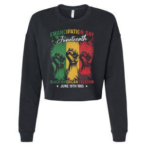 Juneteenth African Black American Freedom Day Cropped Pullover Crew