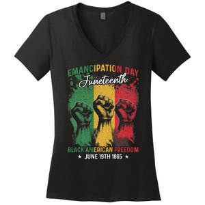 Juneteenth African Black American Freedom Day Women's V-Neck T-Shirt