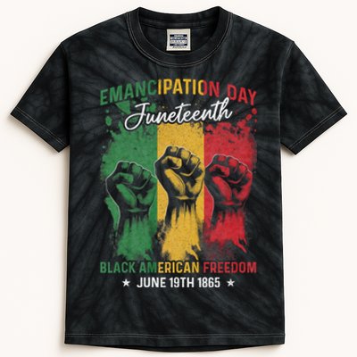 Juneteenth African Black American Freedom Day Kids Tie-Dye T-Shirt