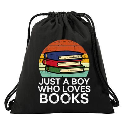 Just A Boy Who Loves Books Read Reading Librarian Drawstring Bag