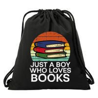 Just A Boy Who Loves Books Read Reading Librarian Drawstring Bag