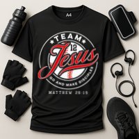 Jesus And Baseball Team Jesus Christian Matthew 2819 Verse Cooling Performance Crew T-Shirt