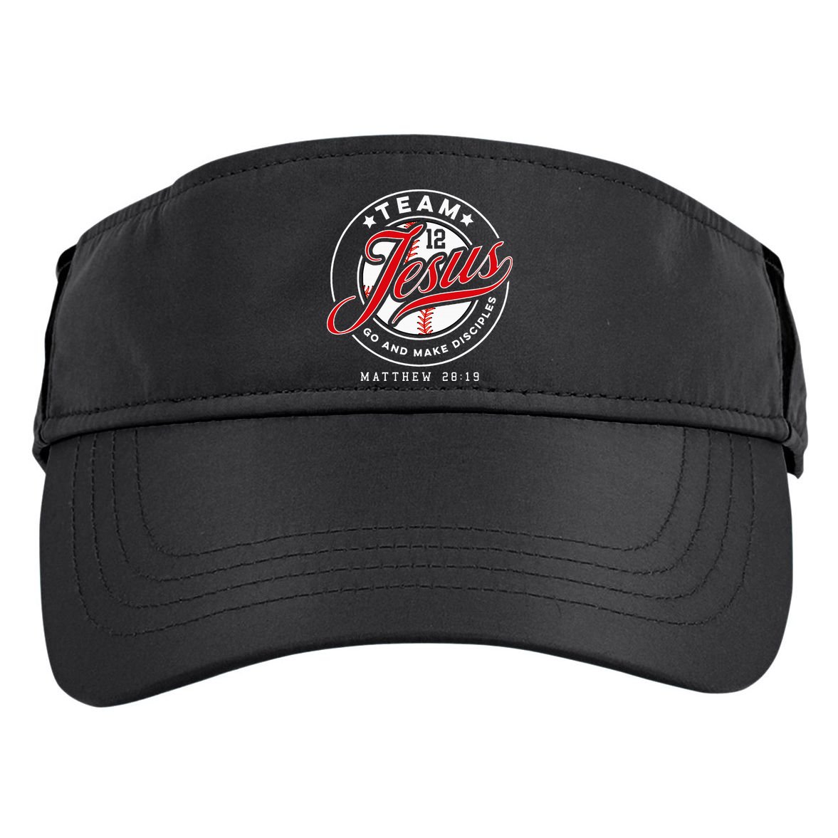Jesus And Baseball Team Jesus Christian Matthew 2819 Verse Adult Drive Performance Visor