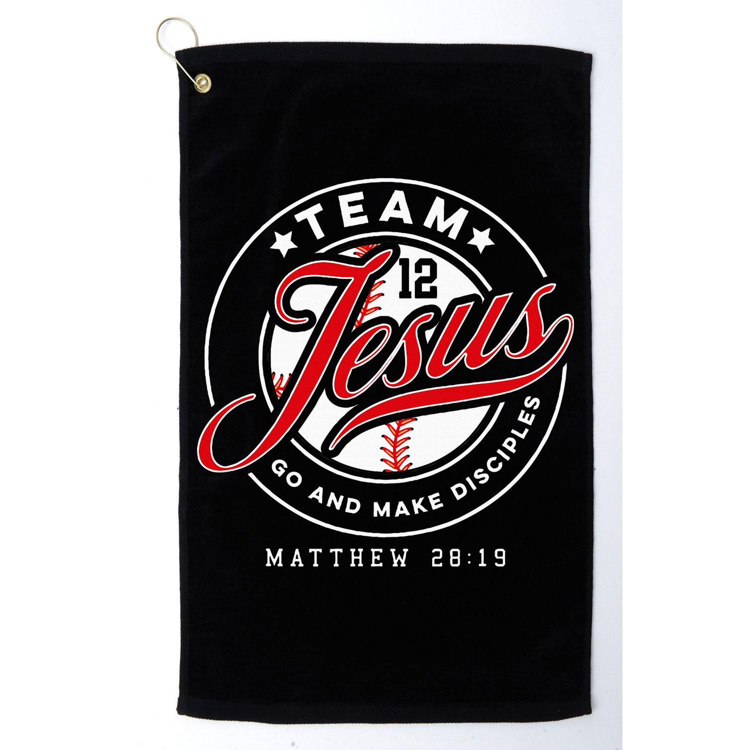Jesus And Baseball Team Jesus Christian Matthew 2819 Verse Golf Towel