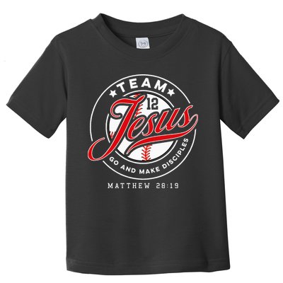 Jesus And Baseball Team Jesus Christian Matthew 2819 Verse Toddler T-Shirt