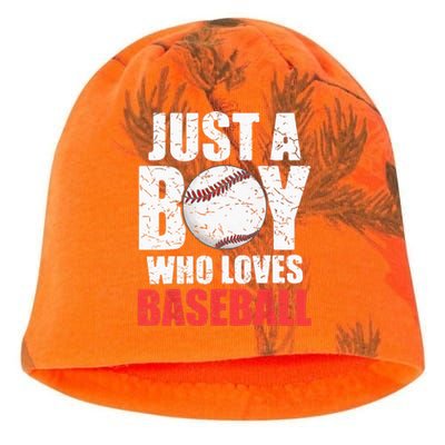 Just A Boy Who Loves Baseball Batter Catcher Pitcher Kati - Camo Knit Beanie