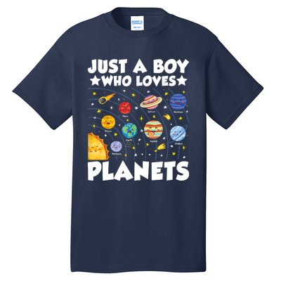 Just A Boy Who Loves Planets Solar System Space Science Geek Tall T-Shirt