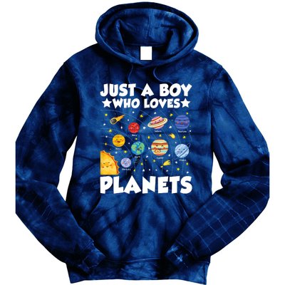 Just A Boy Who Loves Planets Solar System Space Science Geek Tie Dye Hoodie