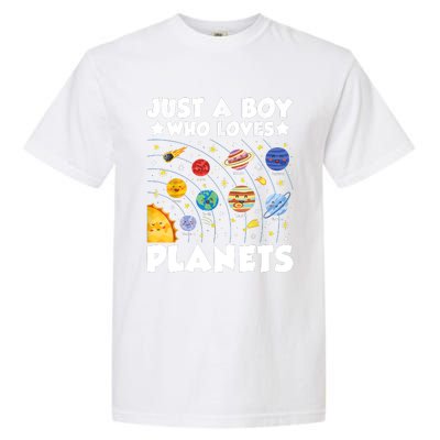 Just A Boy Who Loves Planets Solar System Space Science Geek Garment-Dyed Heavyweight T-Shirt