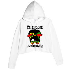 Juneteenth Ancestors Black African American Flag Pride Crop Fleece Hoodie