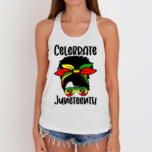 Juneteenth Ancestors Black African American Flag Pride Women's Knotted Racerback Tank