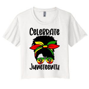 Juneteenth Ancestors Black African American Flag Pride Women's Crop Top Tee