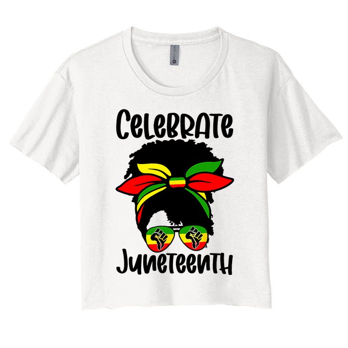 Juneteenth Ancestors Black African American Flag Pride Women's Crop Top Tee