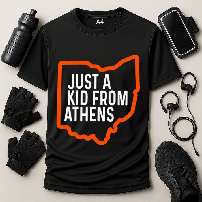 Just A Boy From Athens Ohio Cincinnati Burroh Cooling Performance Crew T-Shirt