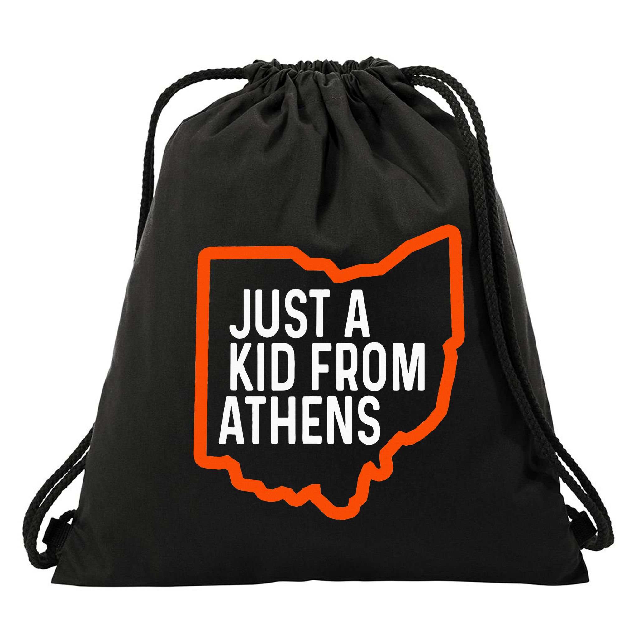 Just A Boy From Athens Ohio Cincinnati Burroh Drawstring Bag