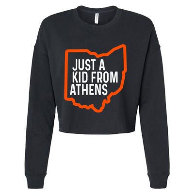 Just A Boy From Athens Ohio Cincinnati Burroh Cropped Pullover Crew