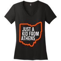 Just A Boy From Athens Ohio Cincinnati Burroh Women's V-Neck T-Shirt