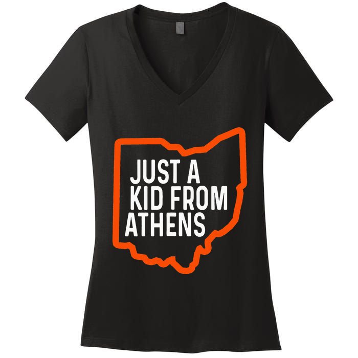 Just A Boy From Athens Ohio Cincinnati Burroh Women's V-Neck T-Shirt