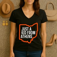 Just A Boy From Athens Ohio Cincinnati Burroh Women's V-Neck T-Shirt