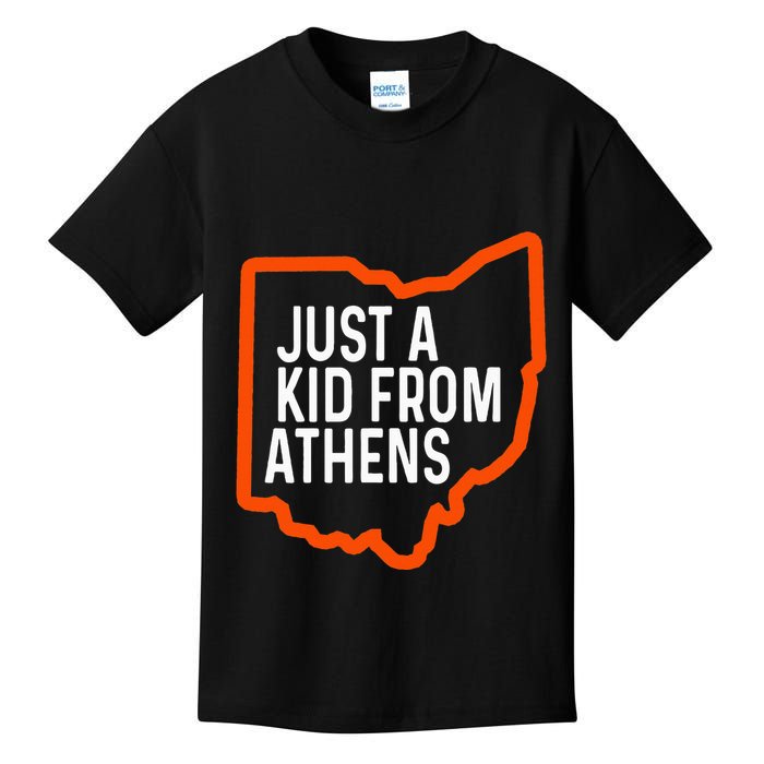 Just A Boy From Athens Ohio Cincinnati Burroh Kids T-Shirt