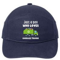 Just A Boy Who Loves Garbage Trucks 7-Panel Snapback Hat