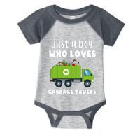 Just A Boy Who Loves Garbage Trucks Infant Baby Jersey Bodysuit